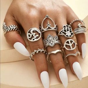 11pc leaf ring set